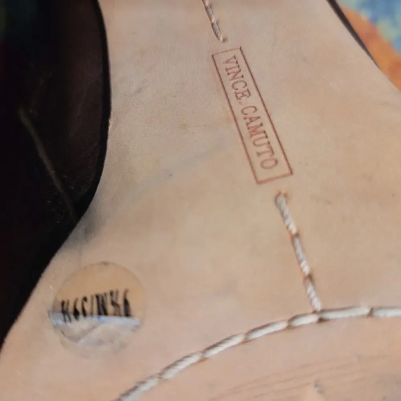 Vince Camuto Womens Grenadine Leather Bootie Clog Chunky Boot Size 9.5 Brown Zip - Picture 12 of 14